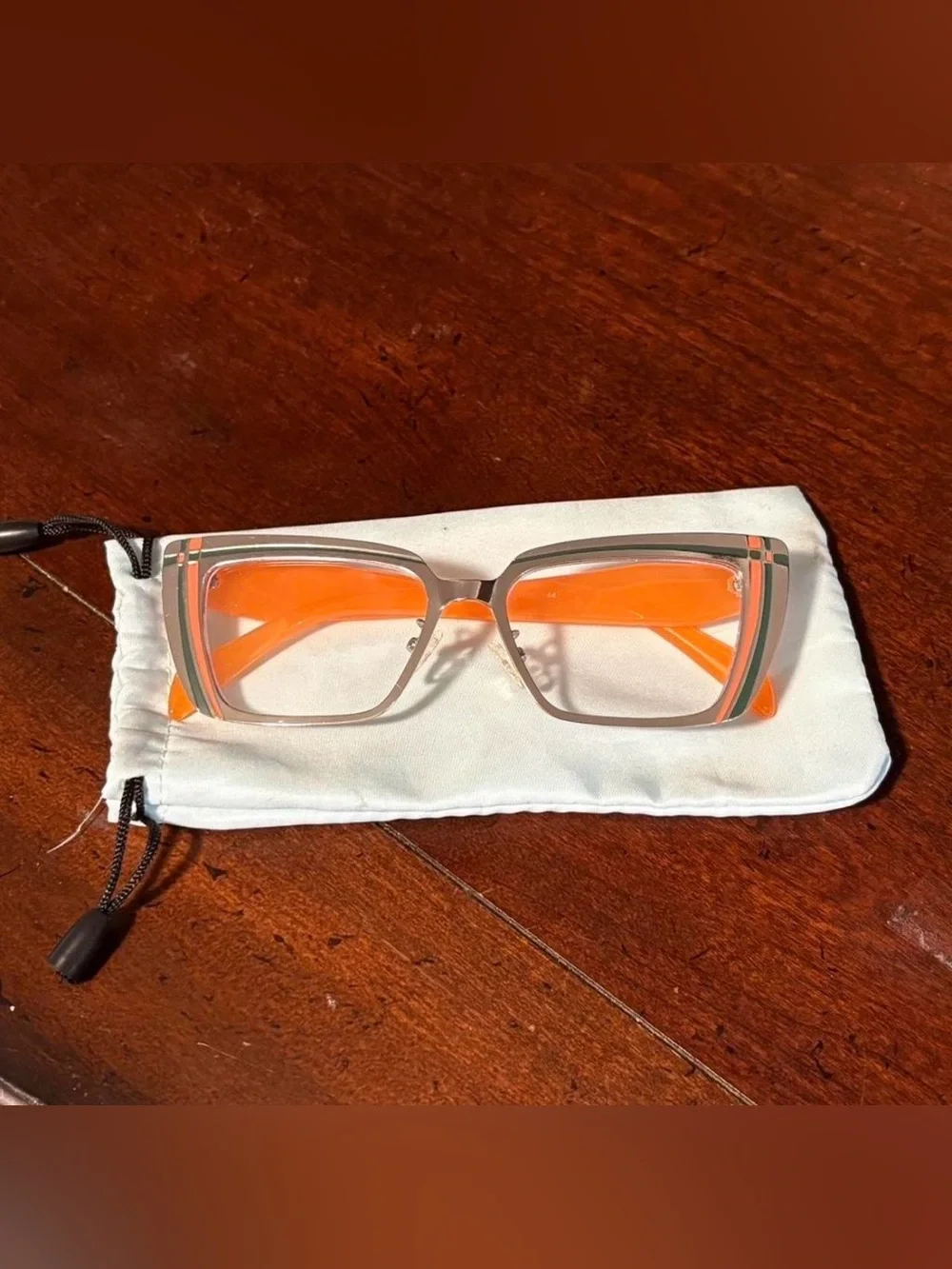 Orange Frame Women’s Fashion Glasses